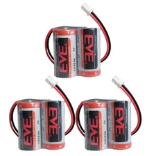 3X CR123A Pack 3.0V 1500mAh Non-rechargeable Li-ion Battery with White Plug