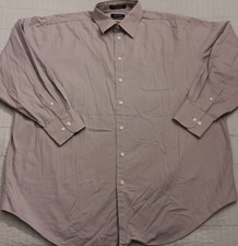 Men's 17.5 34/35 Nautica Gray Long Sleeve Button Up Comfort Stretch Dress Shirt