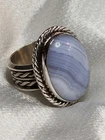 Vintage Desert Rose Trading Co DTR Sterling Silver 925 Lace Agate Ring Size 11