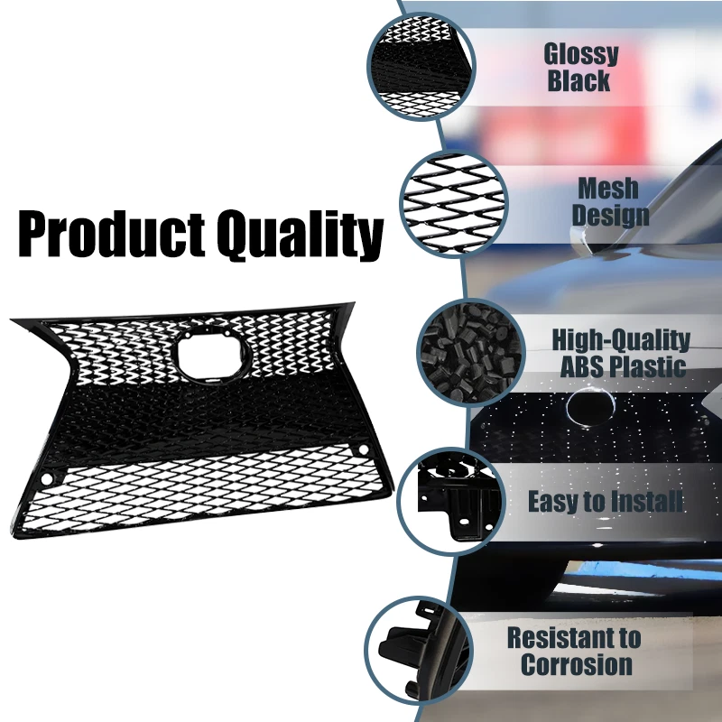 Parachoques delantero negro brillante deportivo para Lexus IS200t IS250 IS350 F 2014-2016 Foto 2 de 4