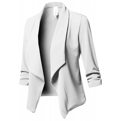 Womens Lightweight Classic Draped Open Front Blazer with Plus Size Ladies Jakcet - Picture 6 of 37