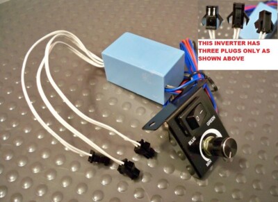12 Volt 3 Plug Universal EL Glow Gauges Power Inverter