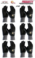 6 PR. 34-876 MaxiFlex Foam Full Palm Coated Nitrile Grip PROTECTIVE WORK GLOVES