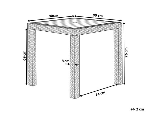 Gartentischmöbel OHNE Glasplatte /90x90x76cm/4 Stück Stühlen mit Armlehnen - Bild 2 von 5