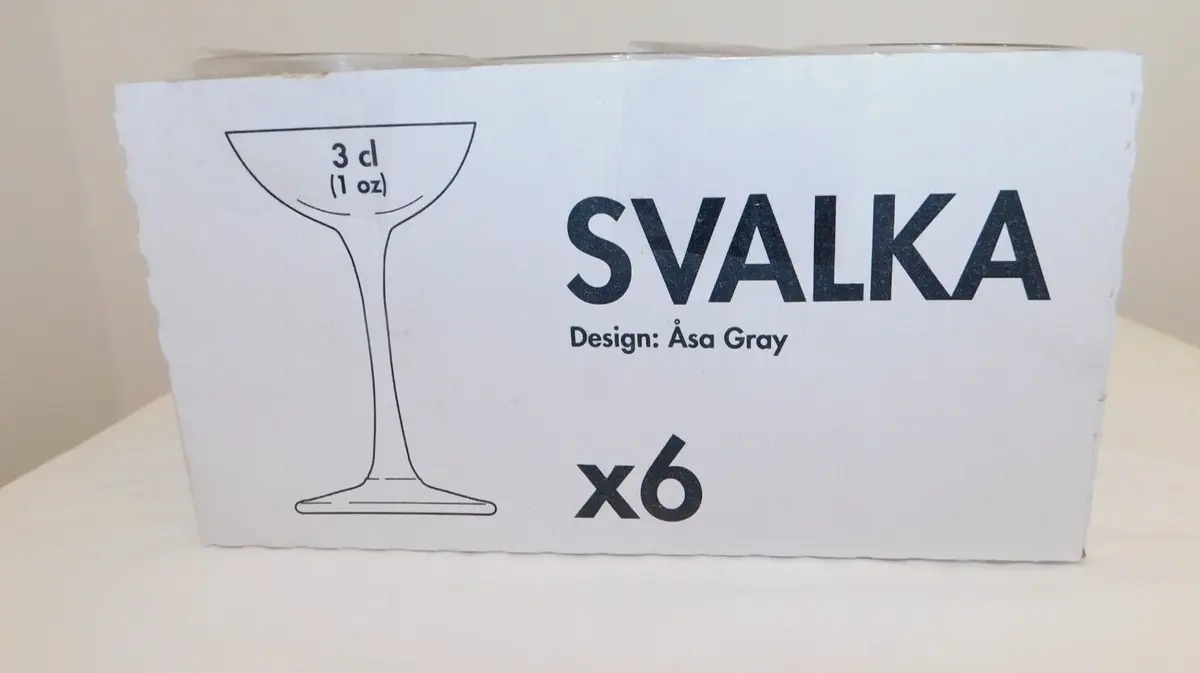 in Box 6 IKEA SVALKA 1 oz Champagne Made in Netherlands |