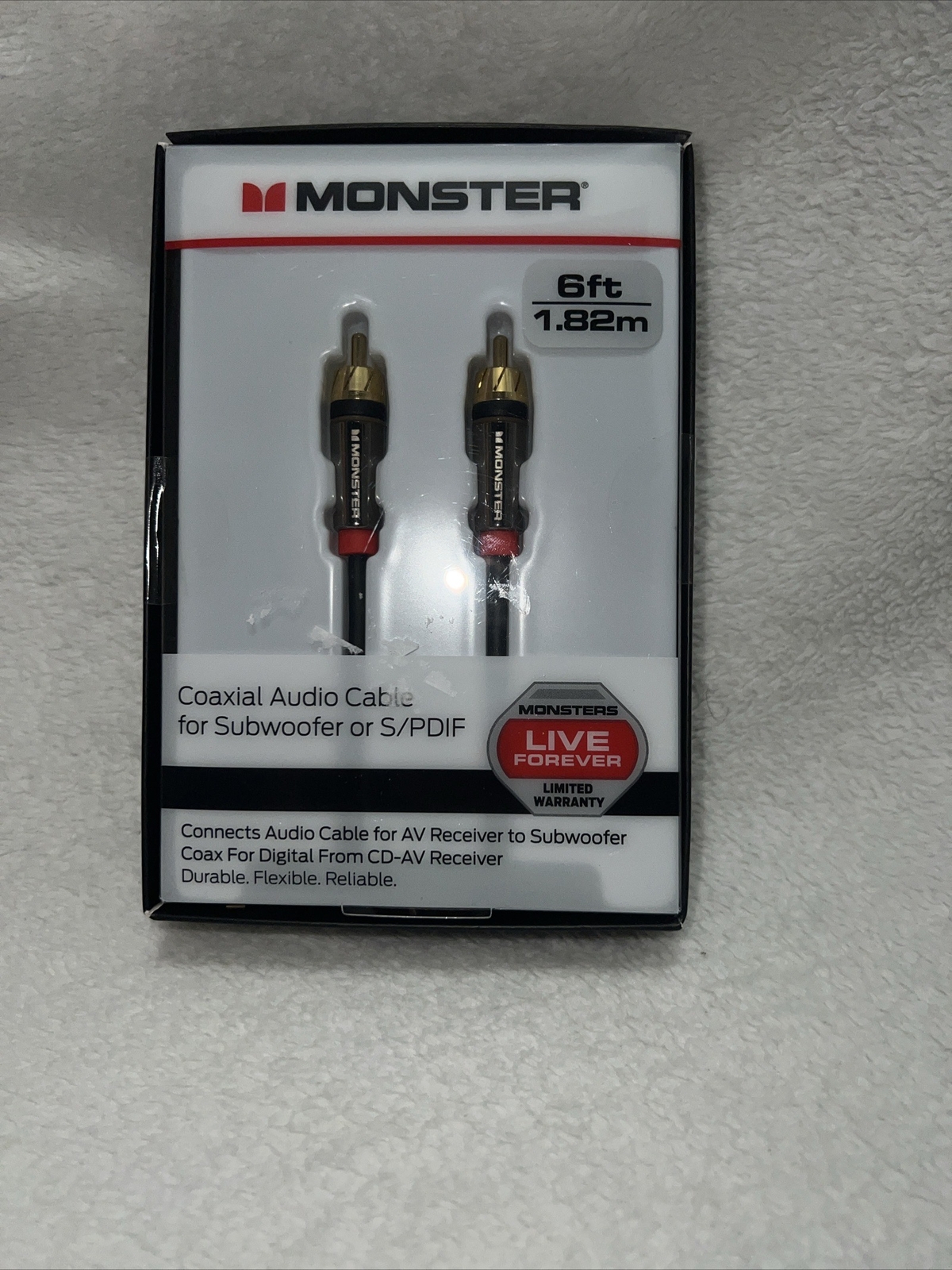 Monster Coaxial Audio Cable for Subwoofer S/PDIF 6 ft AV CDAV Receiver