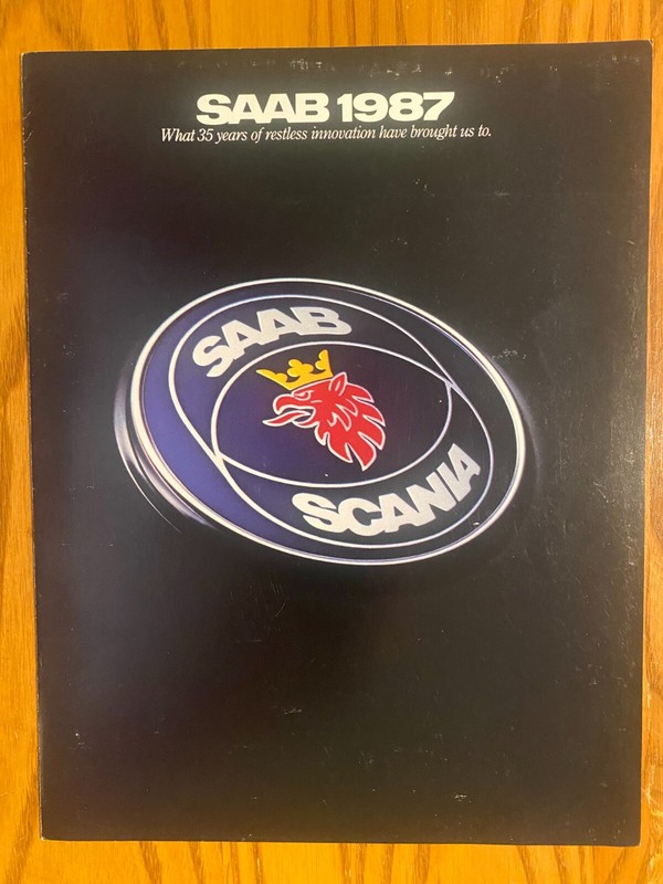1987 Saab Sales Brochure - Fold Out Full Line - 6 Panels - 900, 9000, and turbos