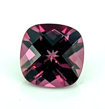 9mm Rhodolite Garnet Cushion Checkerboard AAA Gem Unheated Untreated Tanzania