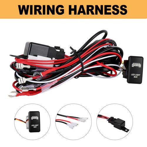 Universal Car Boat LED Light Bar Rocker Switch Relay Wiring Harness Kits 12V 40A - Picture 3 of 12
