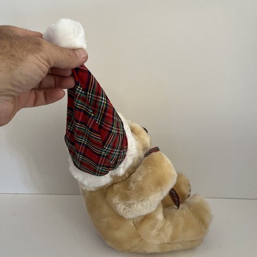 1992 Cuddle Wit Stuffed Plush Teddy Bear Tan Christmas gift Ribbon 18" Vtg - 第 7/9 張圖片