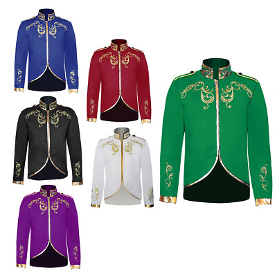 Mens Outerwear Dress Ball Jacket Carnival Coat Masquerade