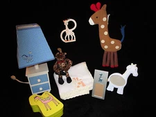 GIRAFFE NURSERY ACCESSORIES SET lamp blanket frame stuffy trinket box BABYS ROOM