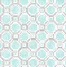 Aqua Blue Hexagon Tile Geometric Modern Vinyl Contact Paper Peel Stick