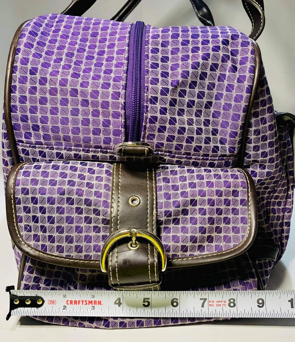 Nine Company Nine West Purple Checkerboard duffle bag with 3