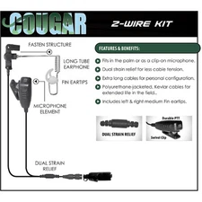 COUGAR Quick Release Earpiece for Motorola SABER I, II, III, / ASTRO Radios