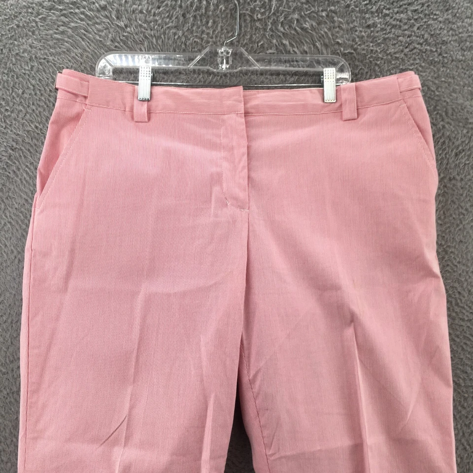 Pantalones chinos Isaac Mizrahi para mujer 18 rayas rojas mezcla de algodón pierna recta informales Foto 2 de 4
