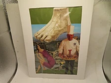 Original Art Mixed Media Collage ORIGINAL ART  12 X 9 1/4 PAPER FRAME  FOOT