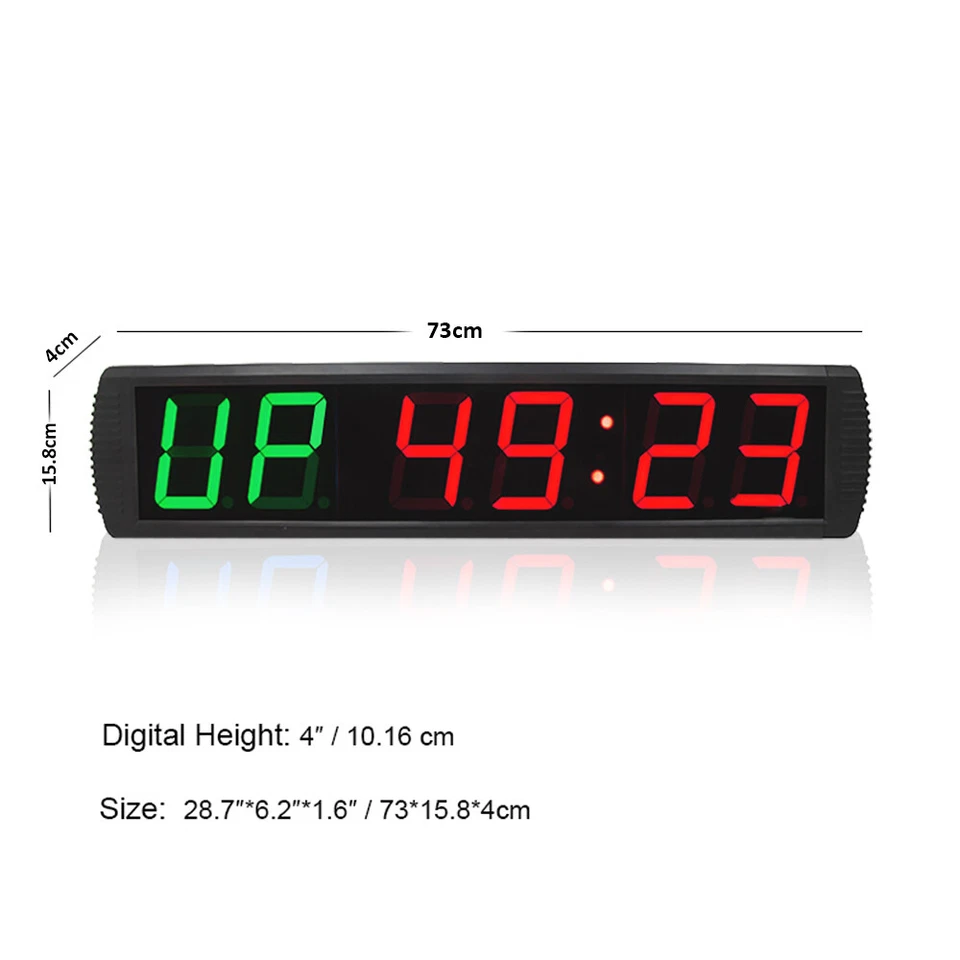 Digital Clock Interval Timer Gym Crossfit Training Fitness Timer Wall Clock Big - Image 3 of 4