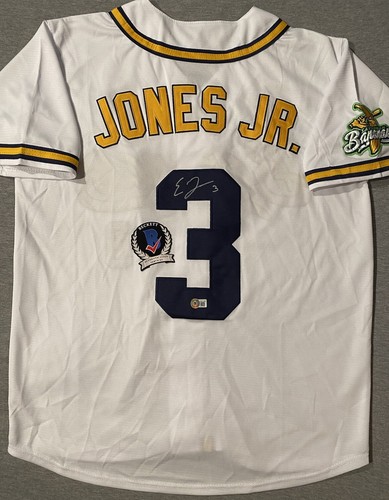 SAVANNAH BANANAS- ERIC JONES JR. AUTOGRAPH #3 WHITE OFFICIAL JERSEY BECKETT COA