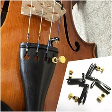 New  High Quality Violin Black/Gold Fine Tuners 4/4-3/4 Size, US Seller!