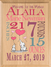 Personalized New Baby Girl Sign Custom Newborn Girl Nursery Wall Art Home Decor