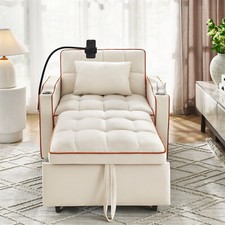 3-in-1 Convertible Sleeper Sofa Bed Loveseat Sofa 2 Seater Sofa w/ Pull Out Bed