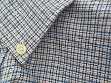 Daniel Cremieux Classics Shirt Cotton White Blue Orange Short Sleeve Button XL