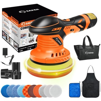 Saker Cordless Buffer Polisher, 6 Inch Fast Charging Portable Car Polishing K...