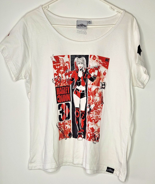 WB Movie World Gold Coast White Harley Quinn T-Shirt Sz 2XL