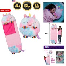 Kids Rainbow Unicorn Sleep Sack Pillow Plush Toy 54x20 Play Nap Friend