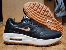 Nike Air Max 1 G Golf Black Metallic Leather Bronze Brown Gum AQ0865-002 Women 7