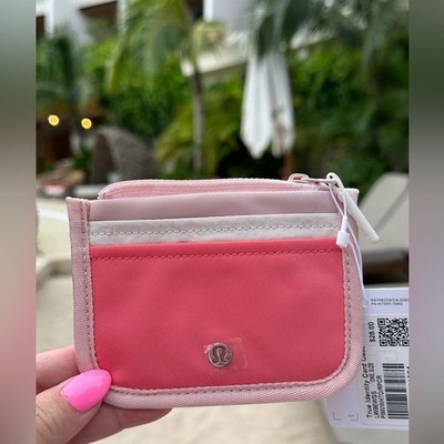 Lululemon True Identity Card Case Pink Mist/White Opal/Raspberry Cream NWT