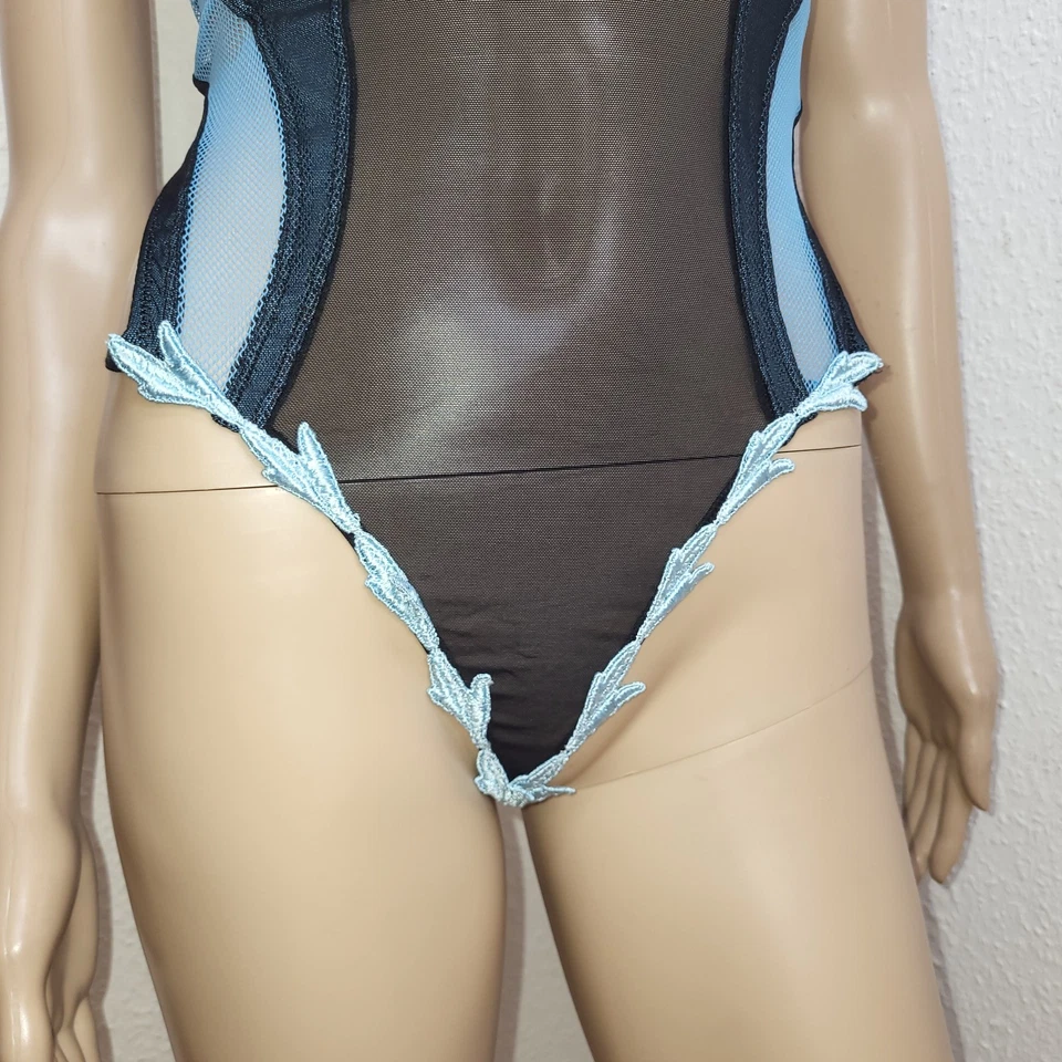 Leg Avenue Dessous Body schwarz-blau S M L 36 38 40 42 catsuit teddy damen neu - Bild 4 von 4
