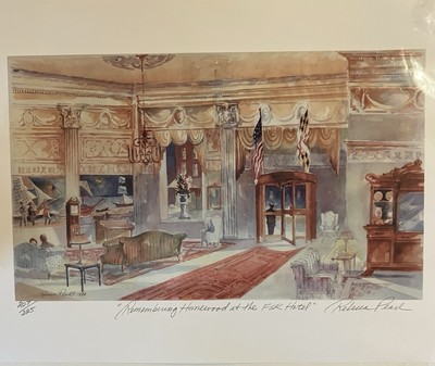 Francis Scott Key Hotel Frederick MD Print Homewood Lobby 1999 Signed R. Pearl