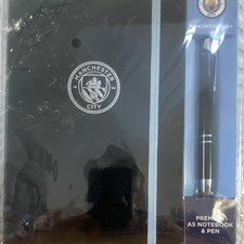 Manchester City- Official Premium A5 Notebook & Pen Stationery Set, Black MC5000