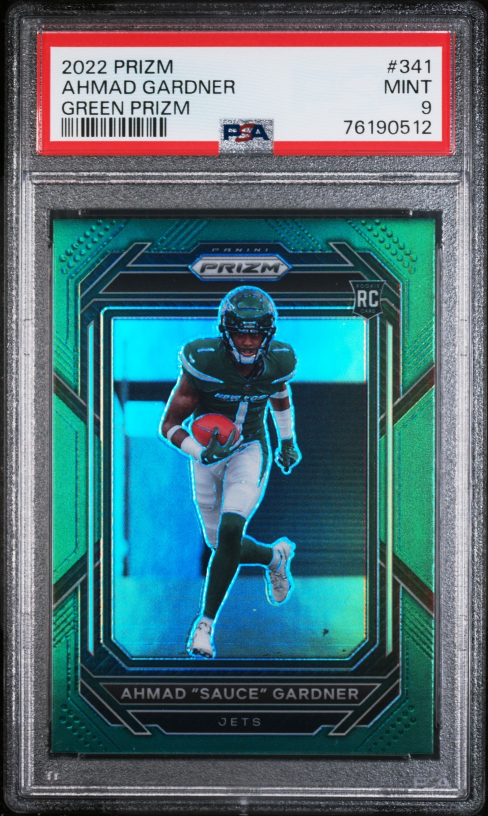 2022 Panini Prizm Ahmad "Sauce" Gardner Prizm Green #341 RC ROOKIE PSA 9 MINT