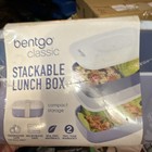 Bentgo Classic Stackable Lunch Box Blue/White 3pc 2-Compartment BPA-Free — photo 3