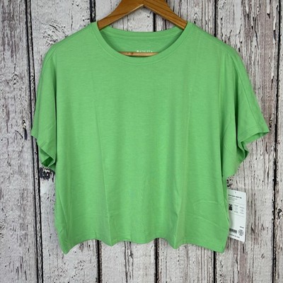 NWT Athleta With Ease Crop Tee T-Shirt Size Small Valley Green Relaxed Fit NEW!