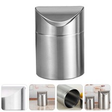 Stainless Steel Trash Can Car Rubbish Bin Small with Lid Trashbin