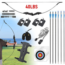 53" Recurve Bow and Arrow Set for Beginner Archery 40lbs Bow Kit with 6 Arrows