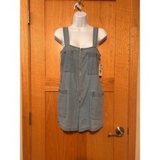 NEW Billabong Light The Day Chambray Romper Light Wash Blue Cotton Size Medium