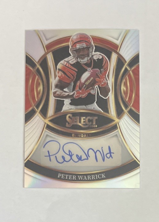2025 Panini Select Peter Warrick Signatures Silver Prizm Auto #SP-PWK Bengals