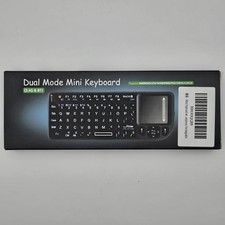 Dual Mode Ultra Mini Wireless Bluetooth, 2.4Ghz Black Keyboard  Touchpad NEW
