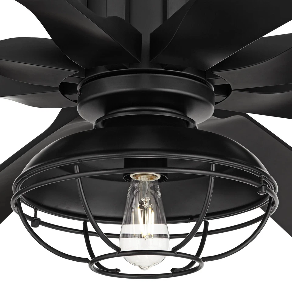 70" Possini Euro Defender Black LED Large Ceiling Fan with Remote - Image 3 of 4