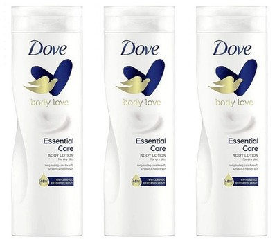 Dove Body Lotion Dry Skin Nourishing Essential Care Body Love 400ml-13.5 oz-3 Pk