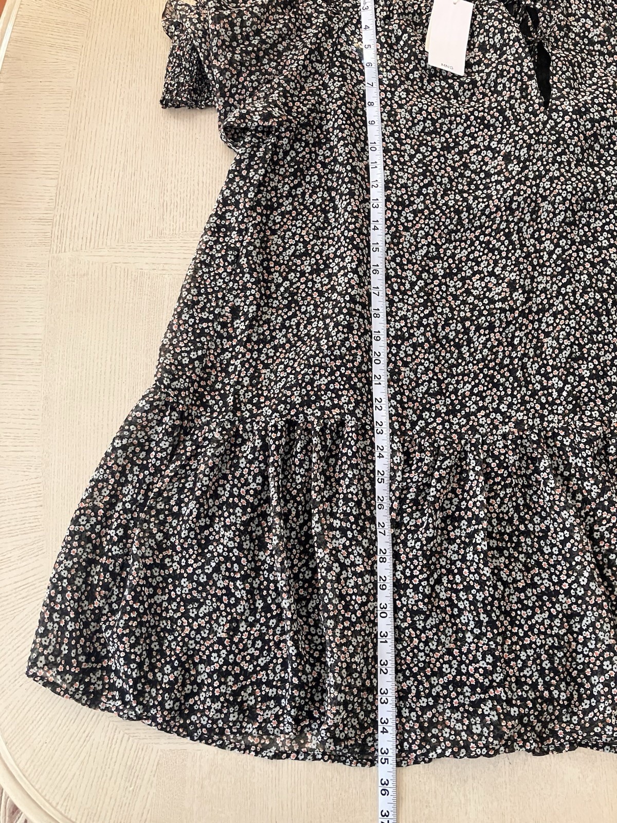 Mango MNG Women's Black Floral Boho Long Sleeve Mini Dress Size 10 New thumbnail 10