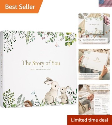 Woodland Animal Baby Memory Book with Gold Binding   Record Milestones with Ease