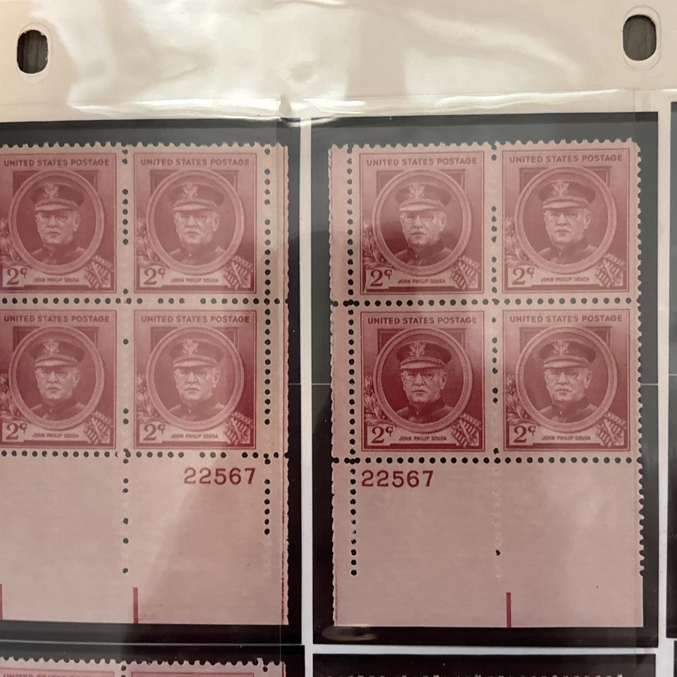 US Stamps Scott# 880 2c plate blk 1940 John Philip Sousa Famous Americans M/NH - Image 2 of 4