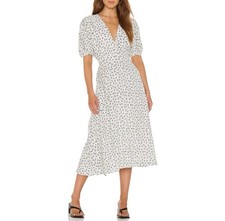Faithfull The Brand Sonja Midi Dress In La Bleu Floral Print Size 4