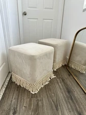 Westchester Fringe Cube Ottoman - Threshold Designed With Studio McGee